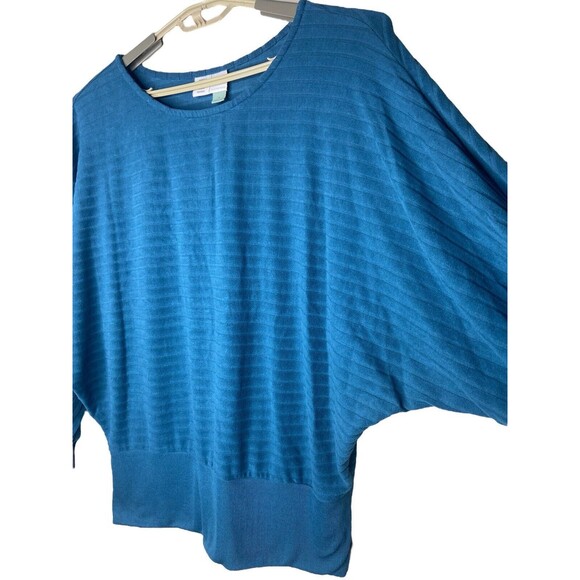 Anthropologie Saturday Sunday Sweater Size M Teal Blue Shawna Hacci Dolman - Picture 3 of 9